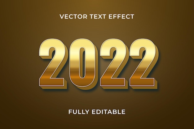 Vector 2022 happy new year text effect photoshop