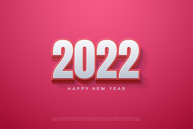 2022 happy new year in white and red