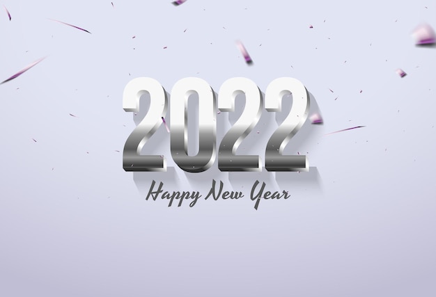 2022 happy new year with glossy number illustration