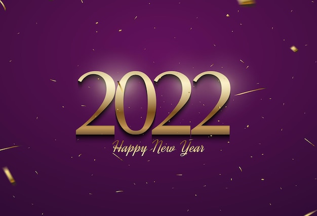 2022 happy new year with golden brown numbers