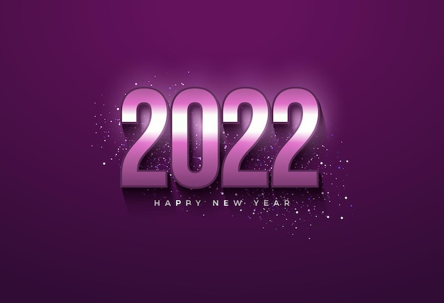 2022 happy new year with shining numbers illustration