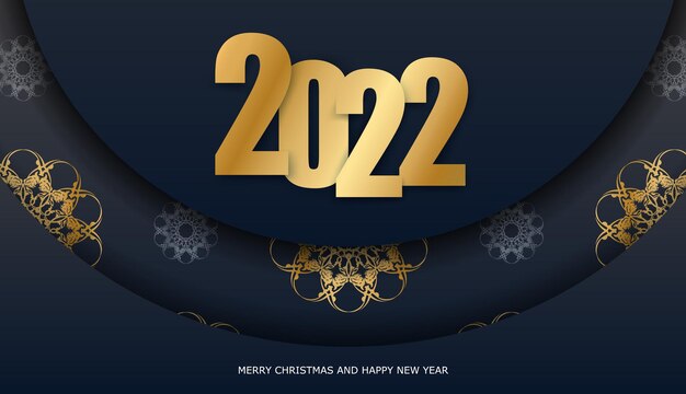 2022년 휴일 인사말 카드 새해 복 많이 받으세요 블랙 럭셔리 골드 패턴