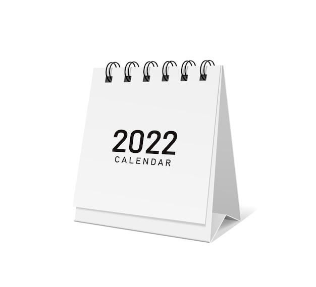 2022 kalender witboek sjabloonontwerp eps 10 vectorillustratie