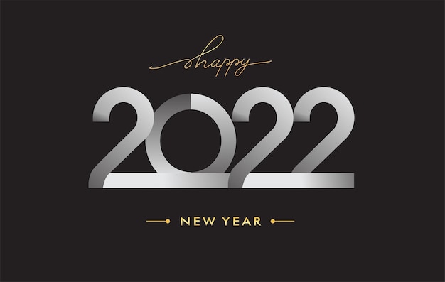 2022 modern logotype, happy new year 2022 sign, vector illustration