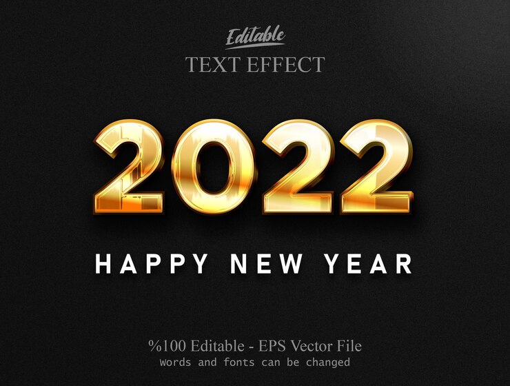 2022 New Year editable text effect