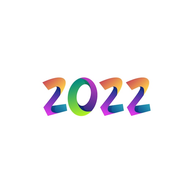 2022 gradiente di capodanno colorato