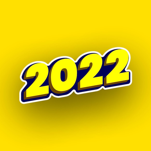 2022 Nieuwjaar gele banner Vectorillustratie