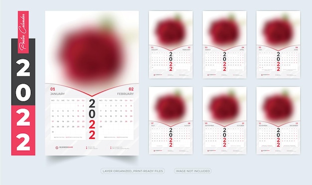 2022 Poster Calendar template design