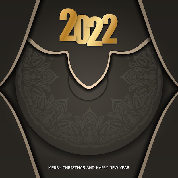 2022 prettige kerstdagen en gelukkig nieuwjaar bruine kleur flyer met vintage licht ornament