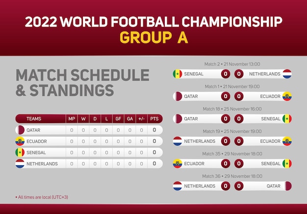 2022 qatar world football championship group un poster del programma delle partite per la stampa web e social media