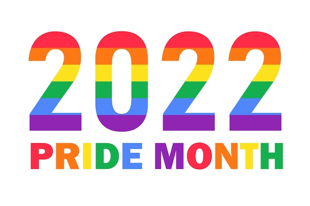 2022 레인보우 LGBTQ 플래그 색상 흰색 배경에 고립 벡터 로고 기호 LGBTQ 프라이드 월