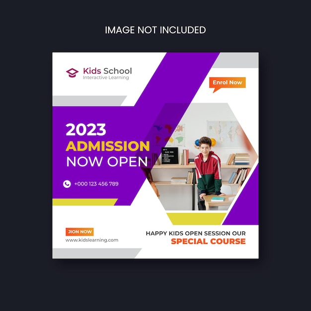 2022 school admission social media post design