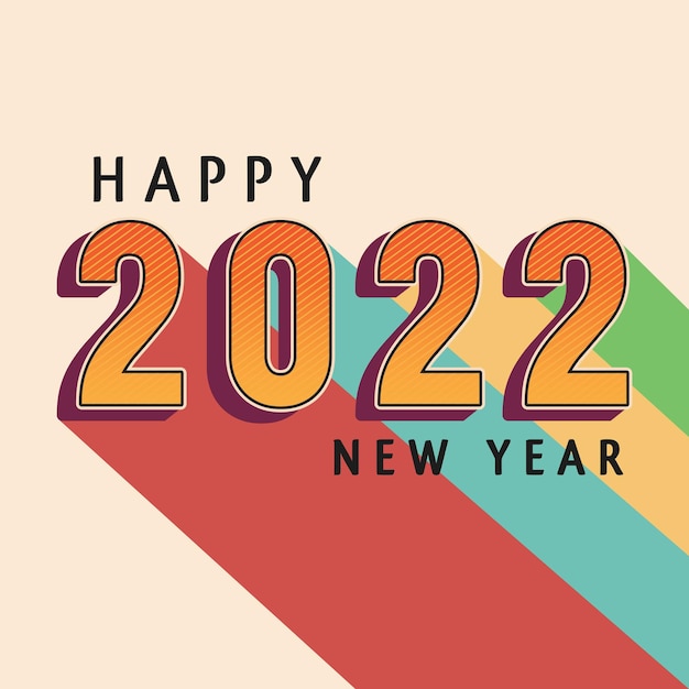 2022 simple and classic font style number logo happy new year editable vector