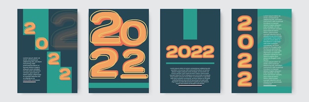 Вектор Дизайн шаблона 2022 года сильная типографика красочный и легко запоминающийся дизайн для брендинга презентации ...
