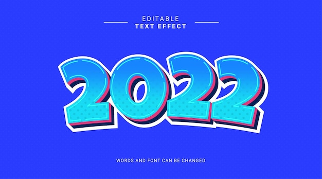 2022年のテキスト効果新年編集可能