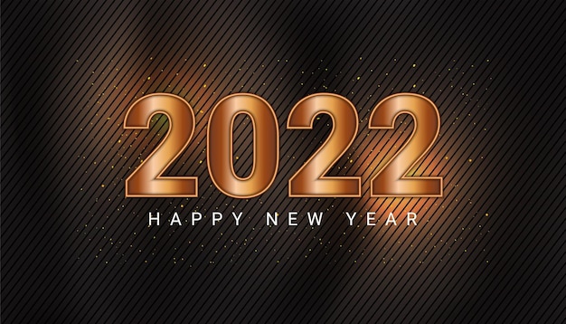 Vector 2022 text with gold color effect