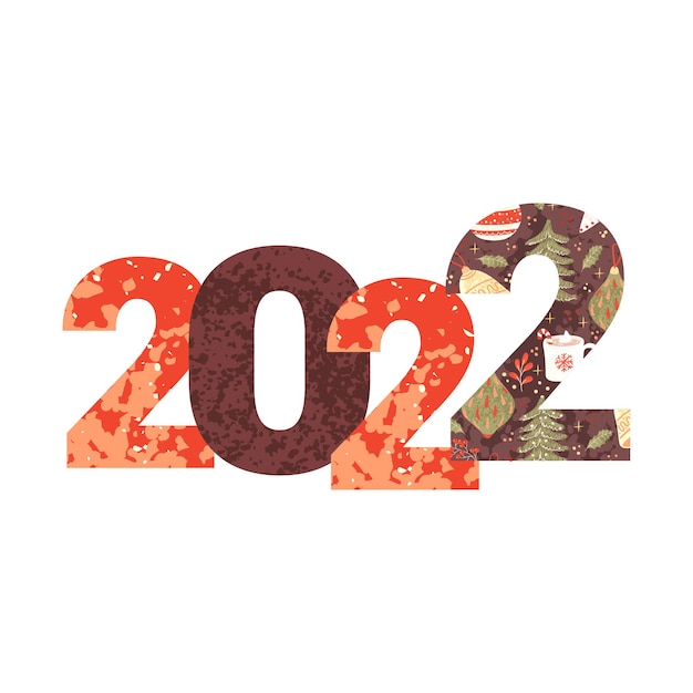 Vettore 2022 numero colorato strutturato