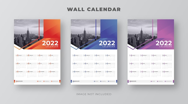 2022 year creative corporate wall calendar design