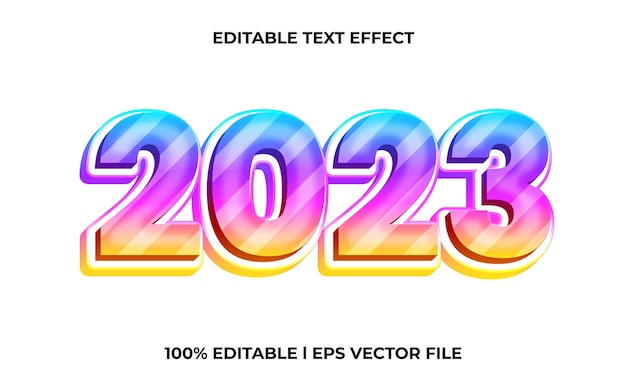 2023 3d text effect with calligraphy theme. new year typography