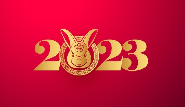 Vector 2023 achtergrond met konijn