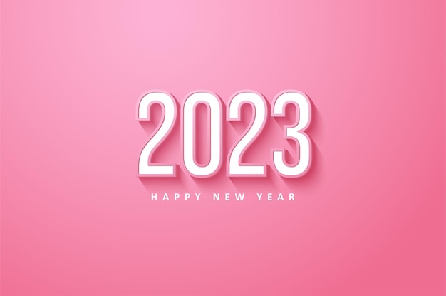 2023 achtergrond met mooie roze kleur.