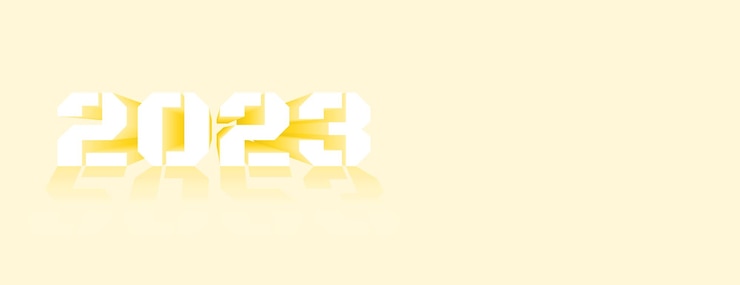 Vector 2023 beautiful luxury banner design with yellow colour