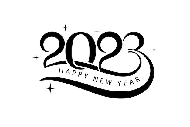2023 bloemenkalligrafie logo-ontwerp voor het nieuwe jaar