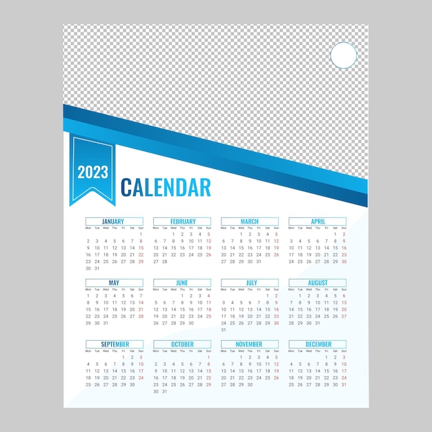 2023 calendar blue color