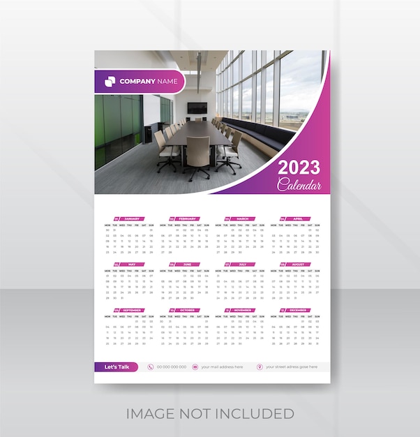 2023 calendar design template for happy new year