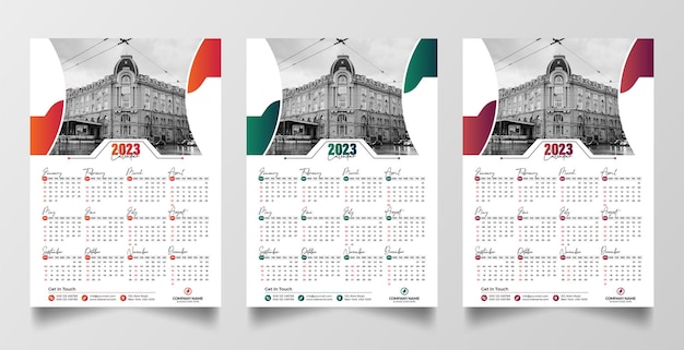 Шаблон дизайна календаря 2023 года