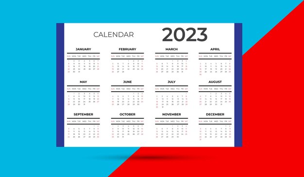 2023年のカレンダーデザイン