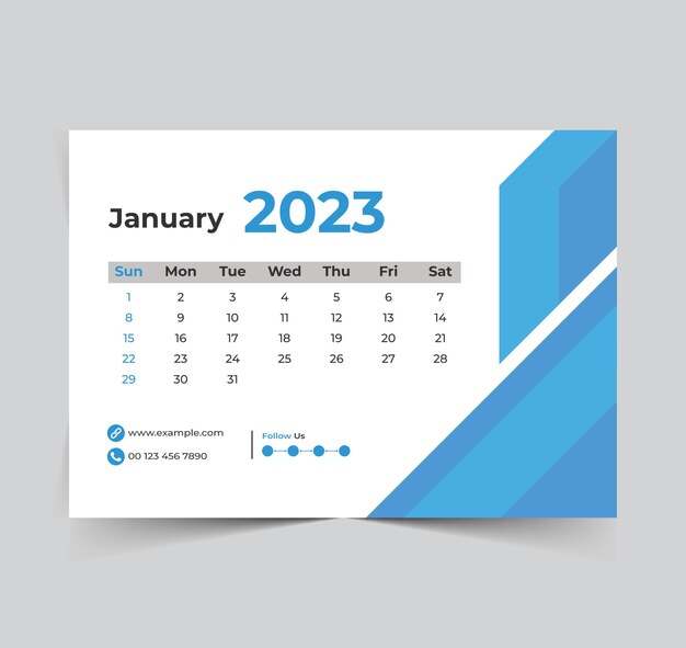 2023 カレンダー新年あけましておめでとうございますデザイン