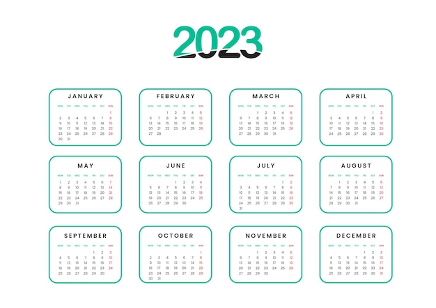 Illustrazione del calendario 2023