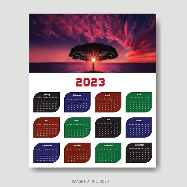 2023 calendar template,clean and unique calendar template design