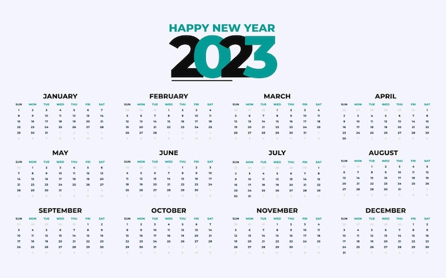 Vector 2023 calendar template design