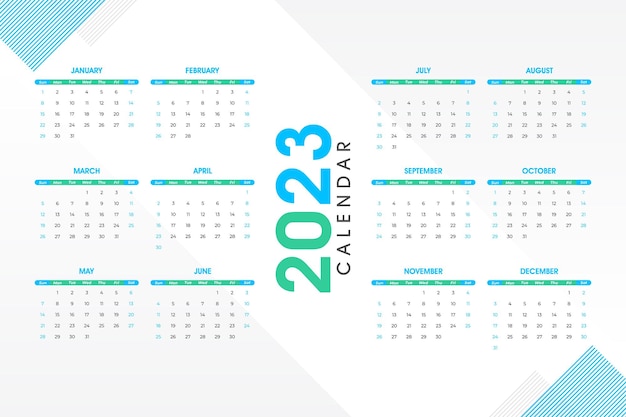 2023 Calendar Template editable vector