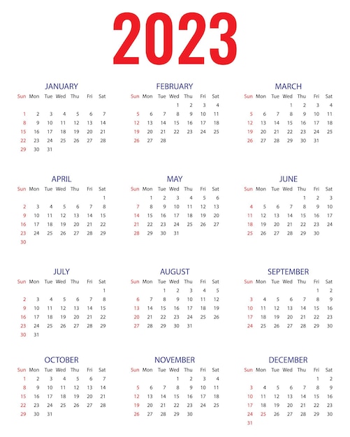 2023 calendar year