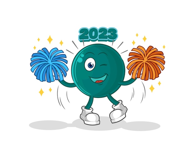 Vector 2023 cheerleader cartoon cartoon mascot vector