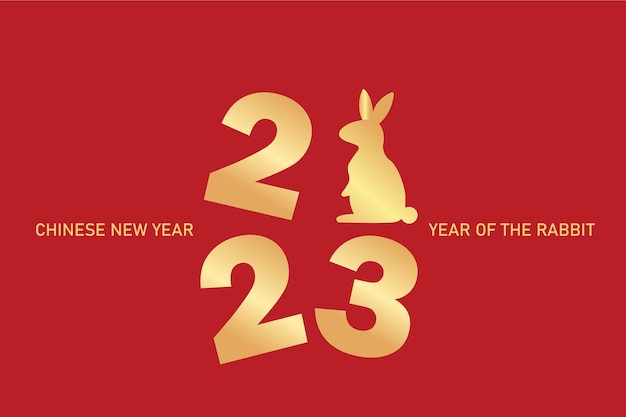 2023 Chinees nieuwjaar Een konijn op het nummerlogo Concept voor kerstkaart banner poster decor element