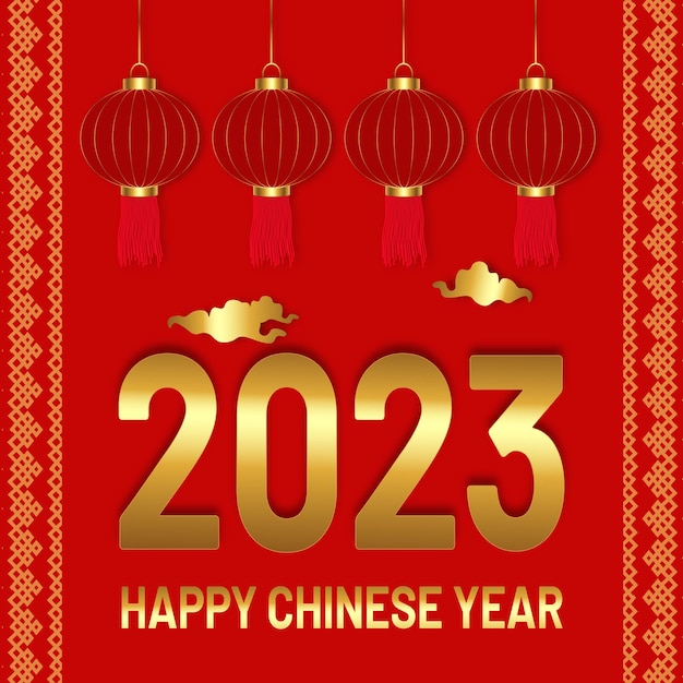 2023 Chinese New Year Post with Chinese pattern