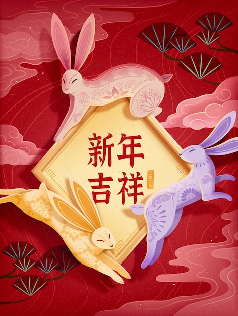 Плакат с китайским новым годом 2023