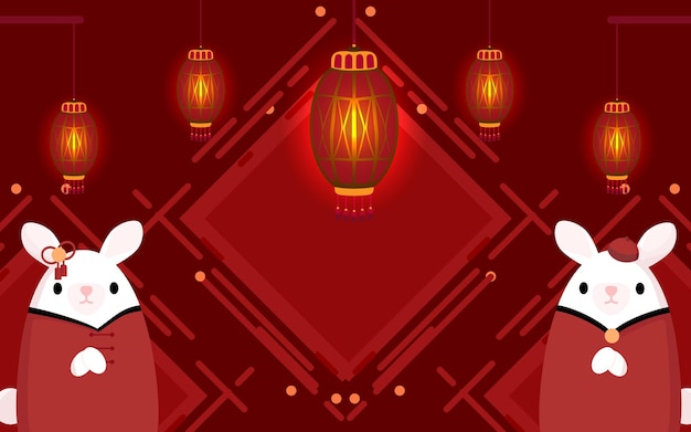 2023 chinese new year wallpaper in flat design style