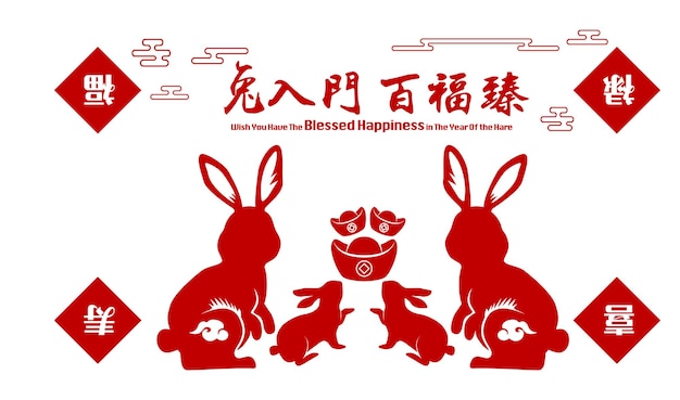 Vector 2023 chinese rabbit new year