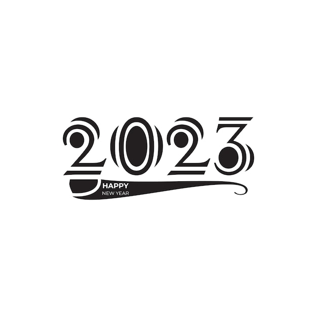 2023 다채로운 새해 복 많이 받으세요 텍스트 타이포그래피 디자인 및 인사말을위한 벡터 일러스트 레이 션