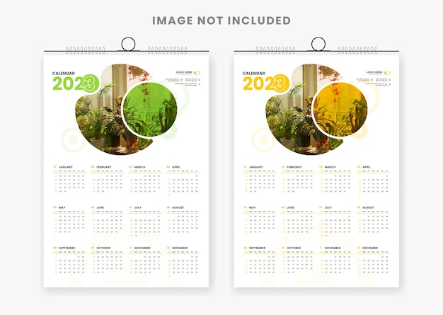 Vector 2023 colorful wall calendar design template