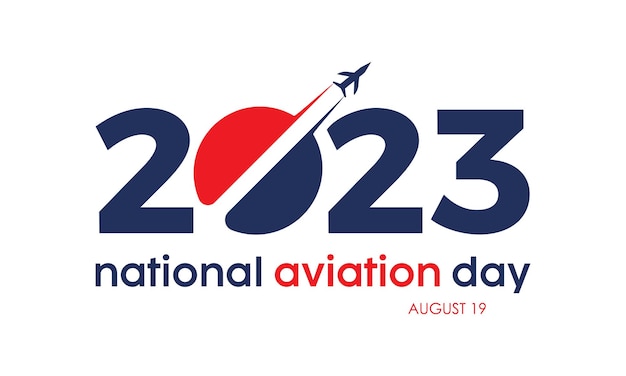 2023 年コンセプト国家航空デー ベクトル デザイン イラスト宇宙飛行や軍事愛国心のための航空概念