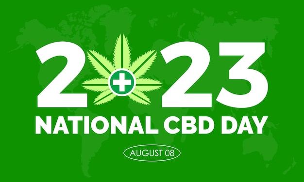 2023 concept national cbd day disegno vettoriale illustrazione prevenzione della salute della cannabis per il rilassamento del benessere o la tossicodipendenza
