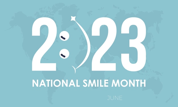 2023 Concept National Smile Month vriendschap mondgezondheid geluk vector illustratie sjabloon