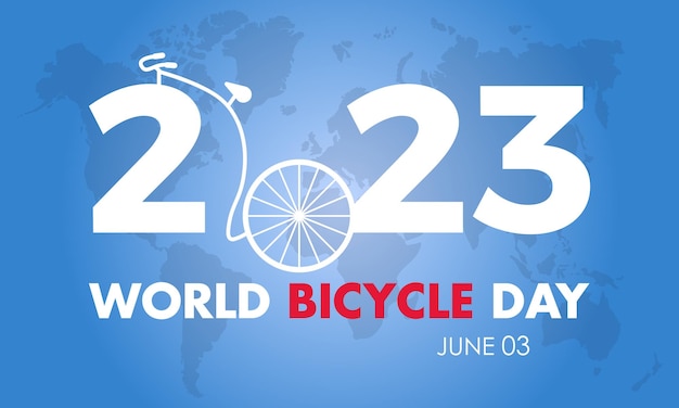 2023 concept world bicycle day vector design illustration concetto di viaggio in bicicletta per l'energia della salute dello sport