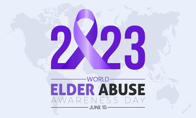 2023 Concept World Elder Abuse Awareness Day old age help concept vector illustration template Global elderly support concept design